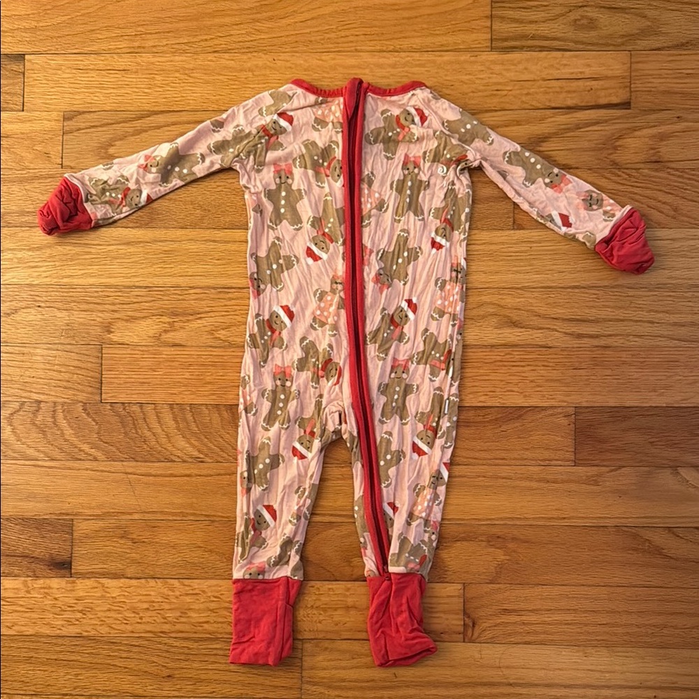 Gingerbread Print Kids One Piece Pajamas